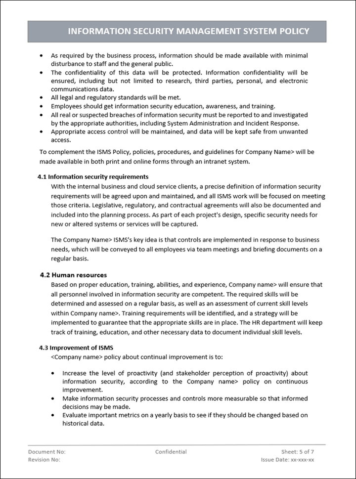 ISMS Information Security Policy