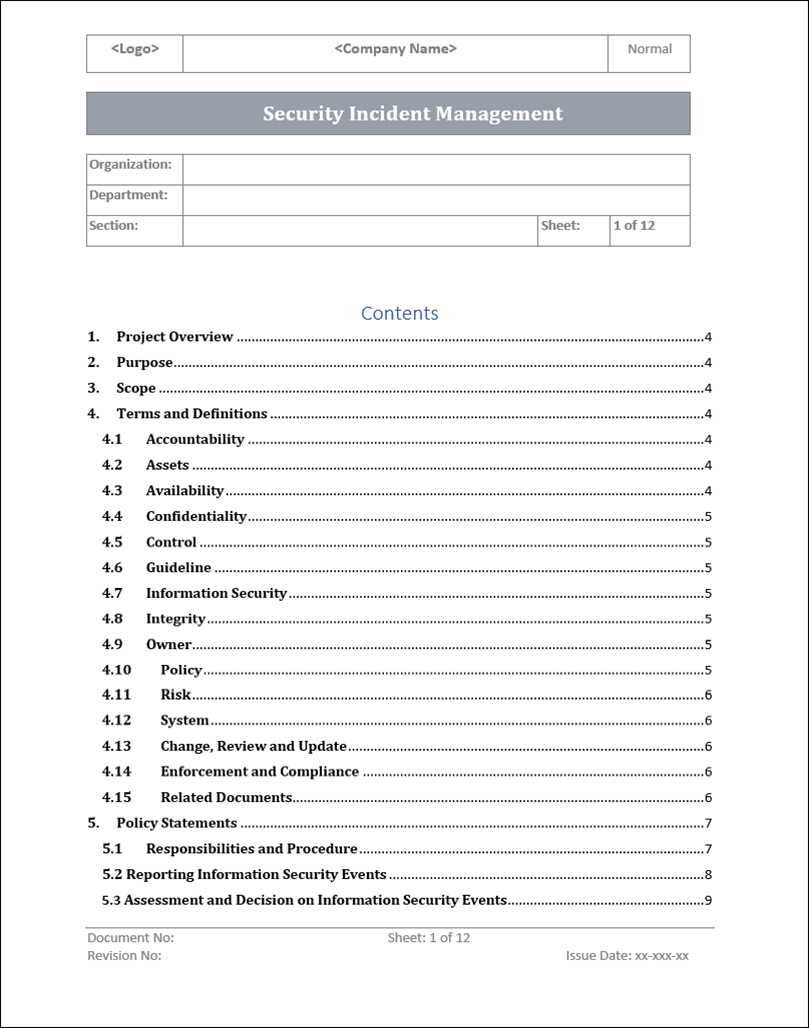 ISMS Security Incident Management