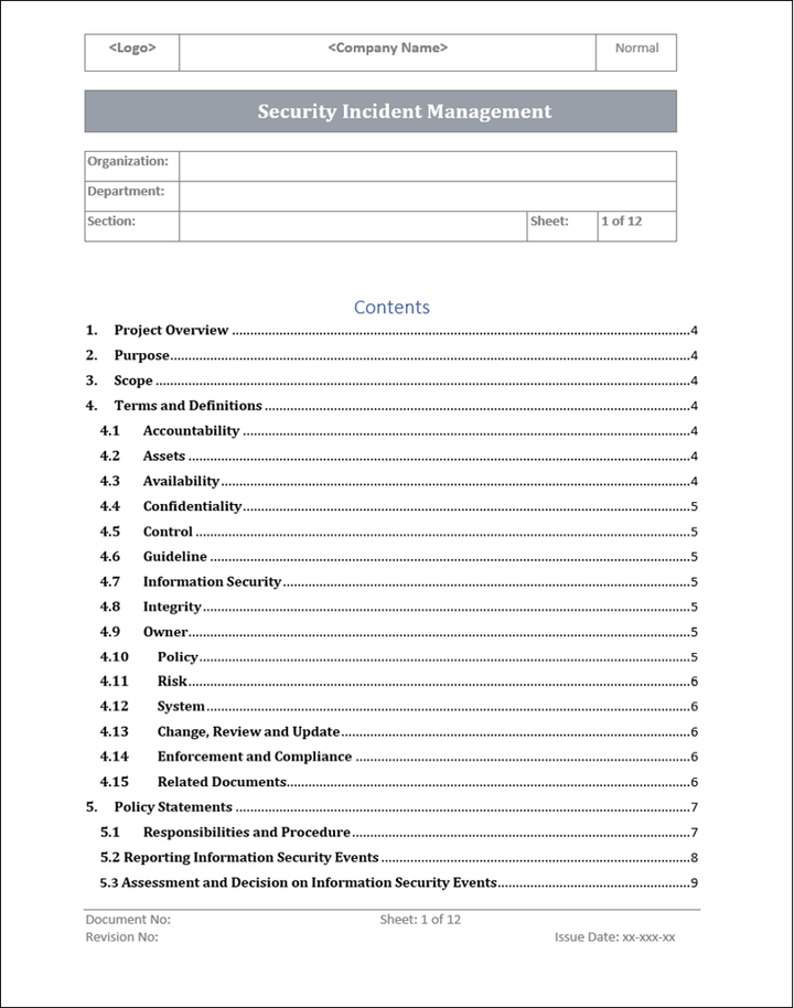 ISMS Security Incident Management