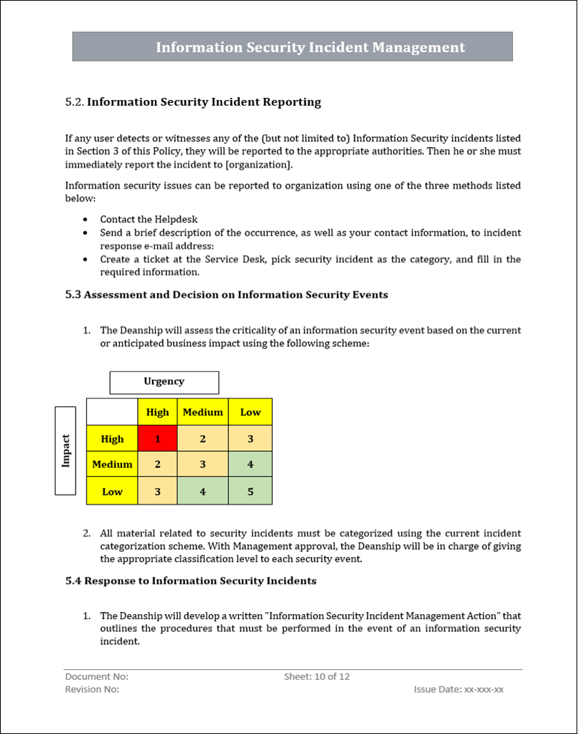 ISMS Security Incident Management