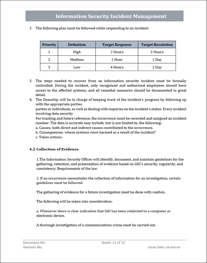 ISMS Security Incident Management