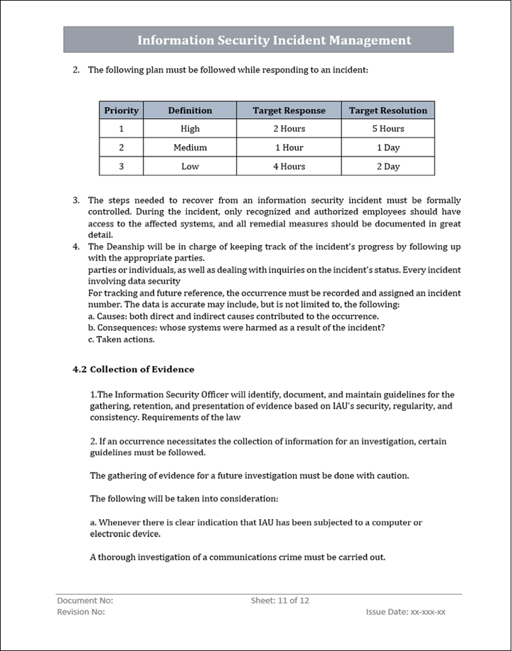 ISMS Security Incident Management