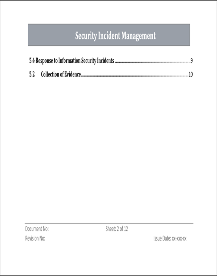 ISMS Security Incident Management