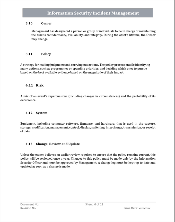 ISMS Security Incident Management