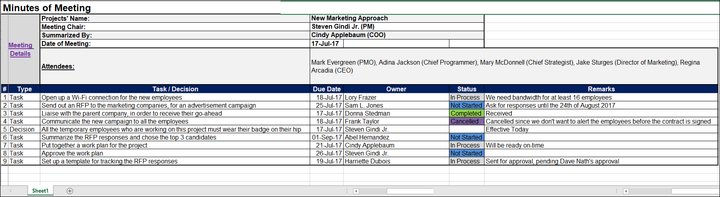 Minutes of Meeting Excel Template, minutes of meeting template, minutes of meeting