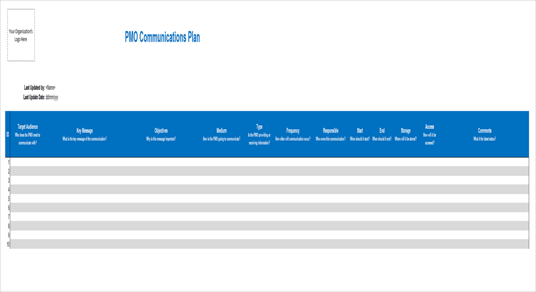 PMO Comms Plan