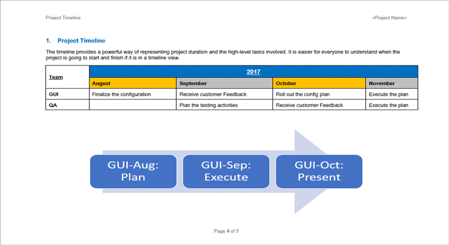 Project Timeline Word Template