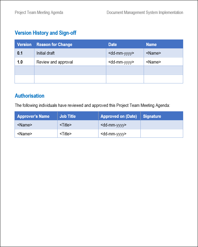 Meeting Templates (21 Templates)