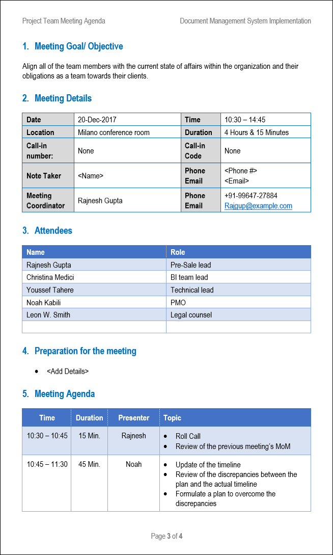 Meeting Templates (21 Templates)