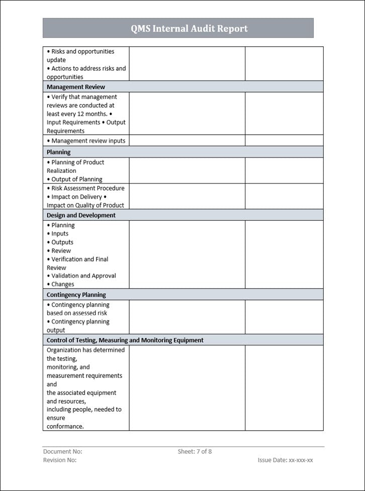 Internal Audit Report Word Template