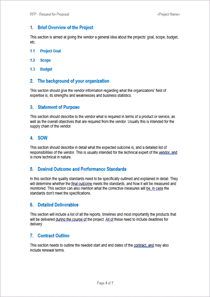 Request for Proposal Template