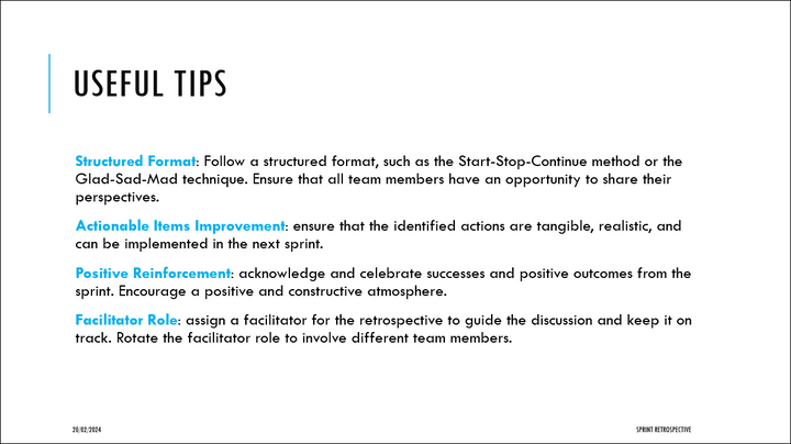 Sprint Retrospective Template