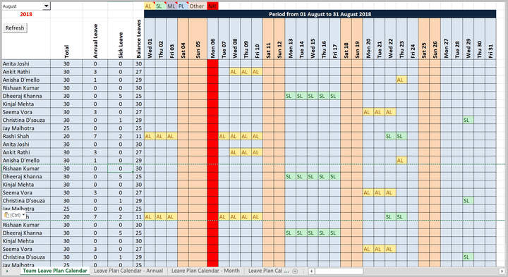 Team Leave Planner