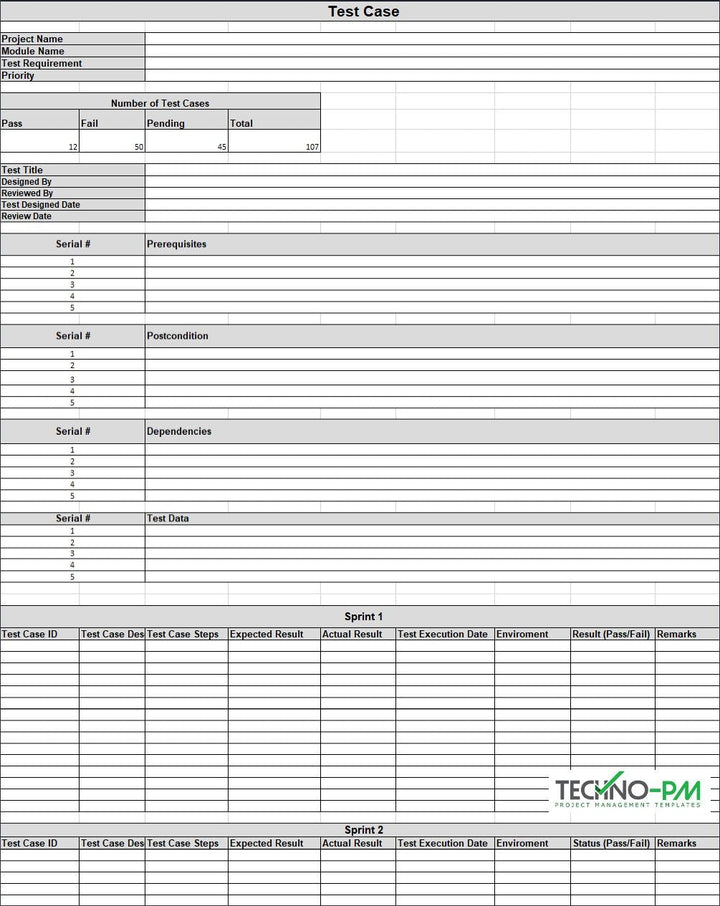 Test Case Excel Template