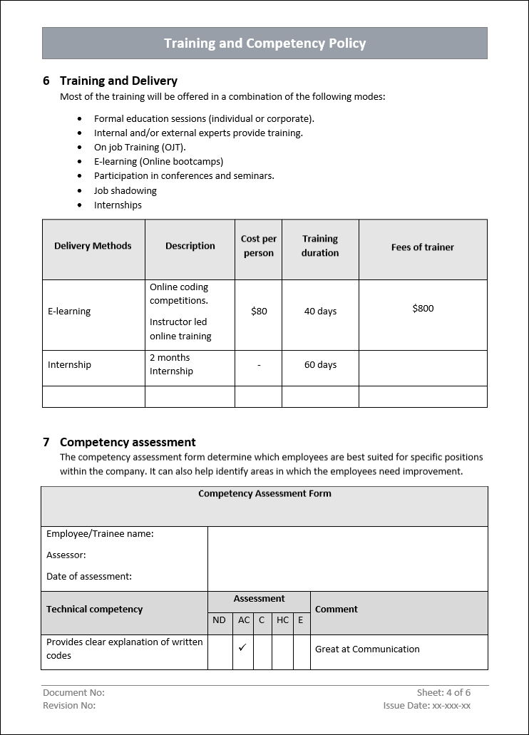 QMS Training and competency delivery