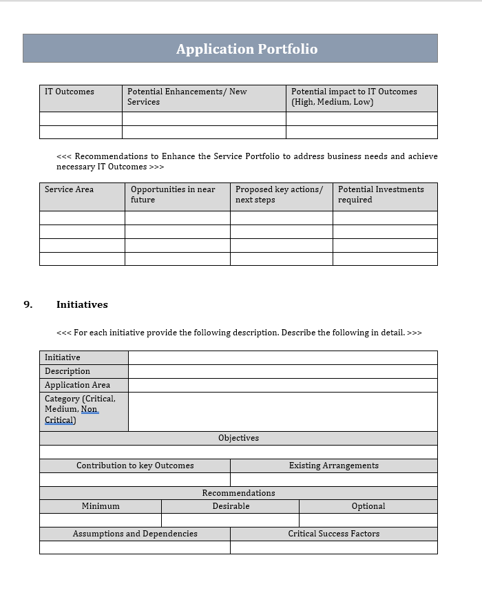 Application Portfolio Template Word