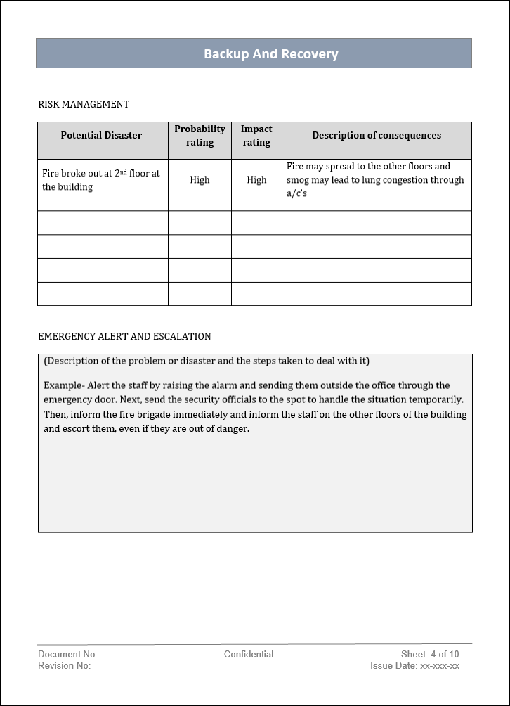 backup and recovery policy, backup and recovery , backup and recovery template