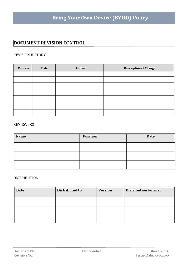 BYOD policy, BYOD template, BYOD policy template