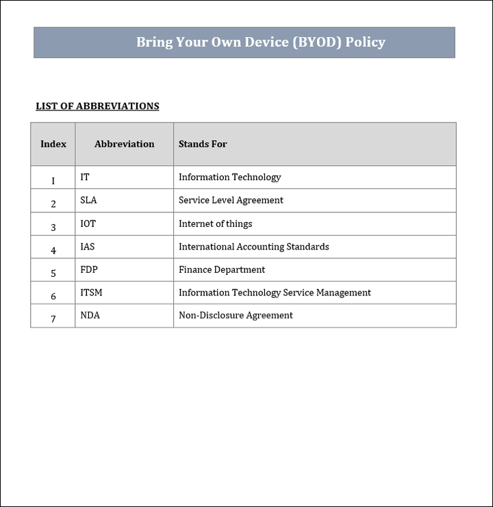 BYOD policy, BYOD template, BYOD policy template