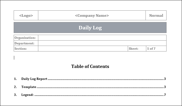 Daily log