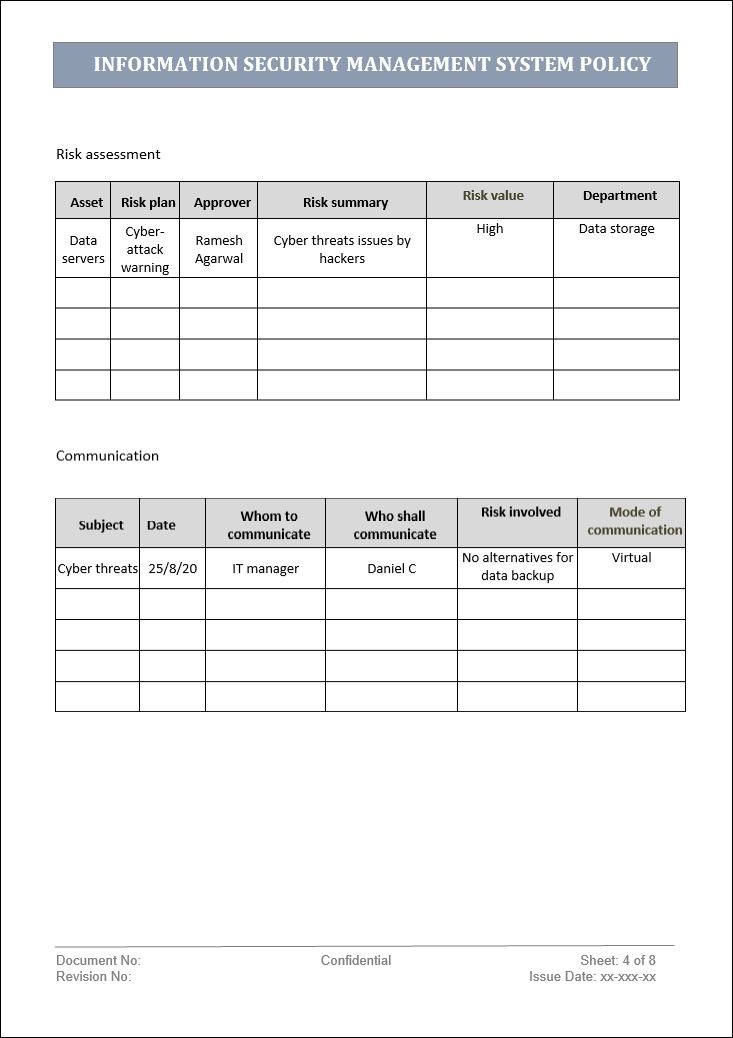 isms, isms template, isms policy, information security management systems