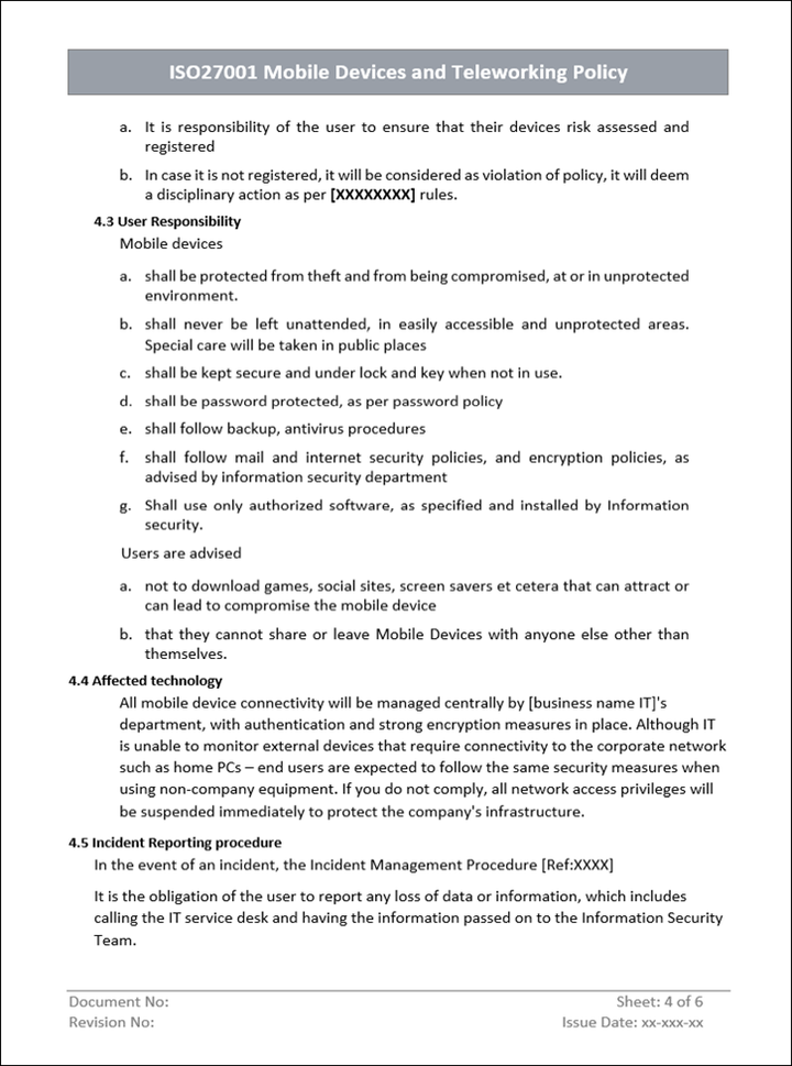 Mobile device and teleworking