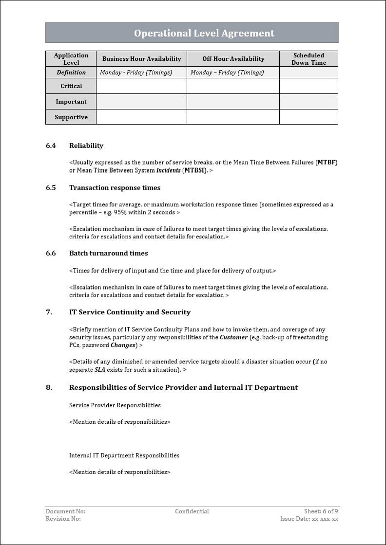 operation level agreement