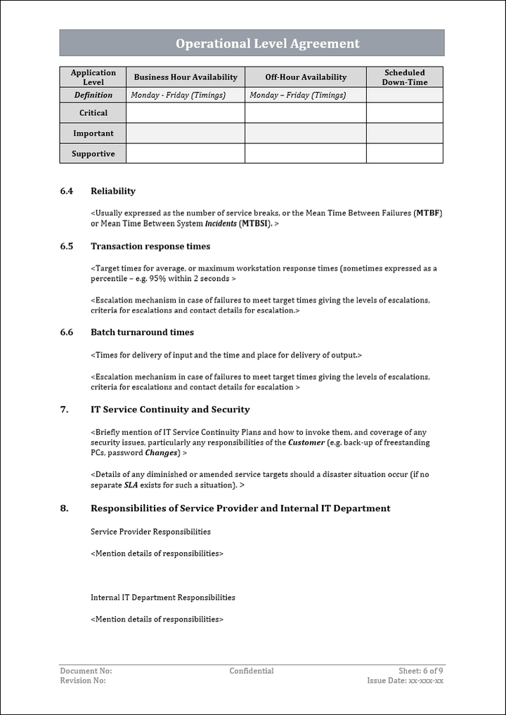 operation level agreement