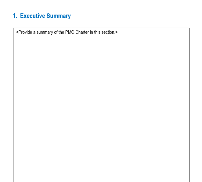 pmo charter, pmo charter template