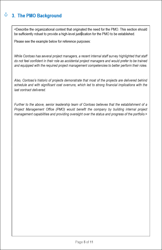 pmo charter, pmo charter template