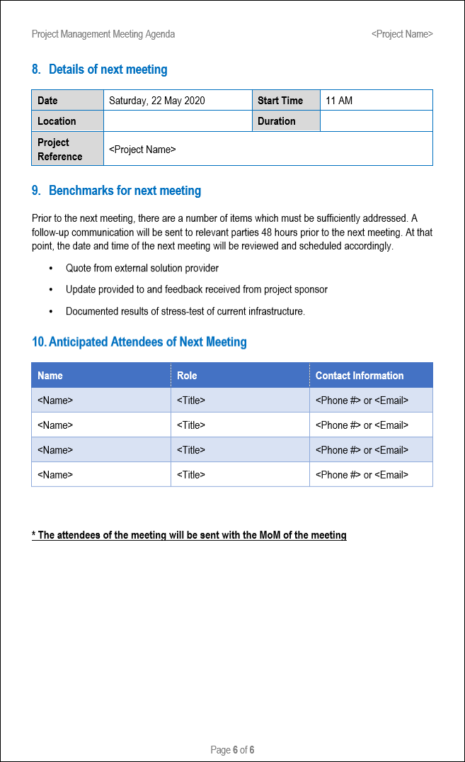 Meeting Templates (21 Templates)